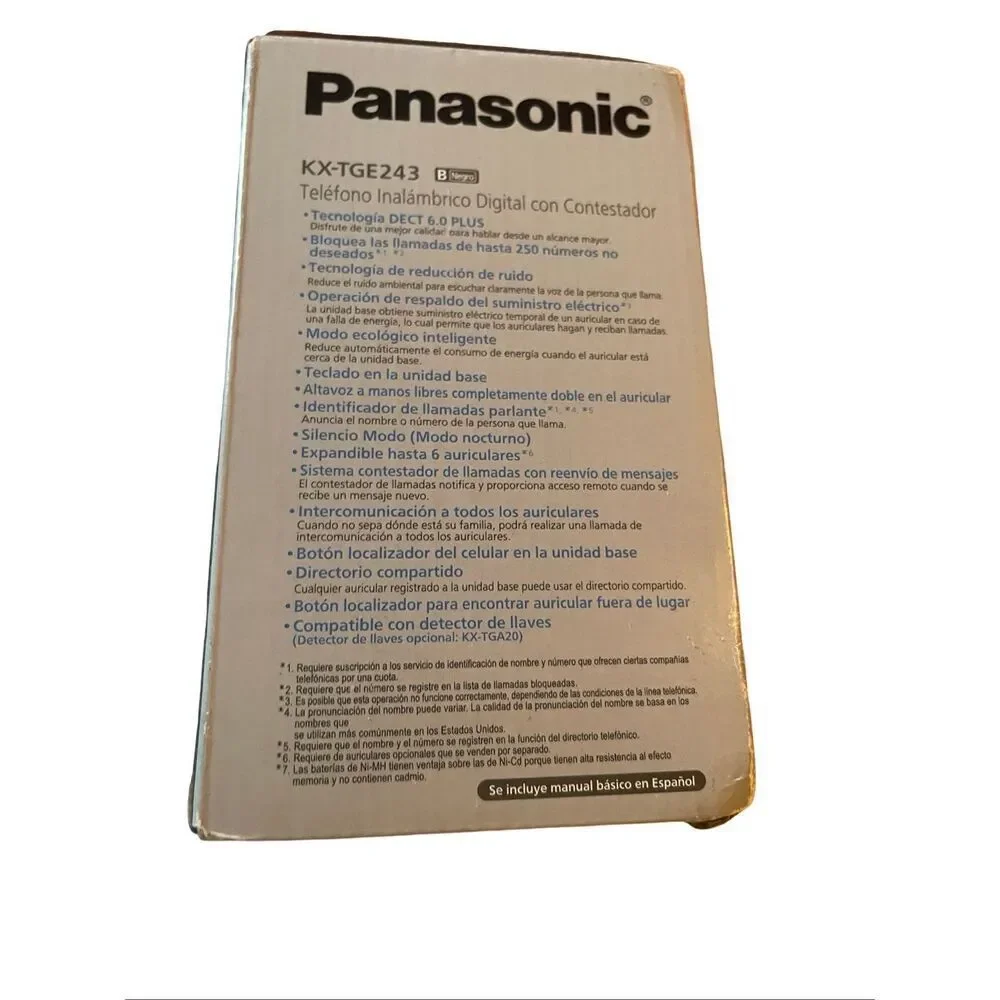 Lot of 3 New Panasonic KX-TGE243B Black Cordless Phone Answering System Handsets
